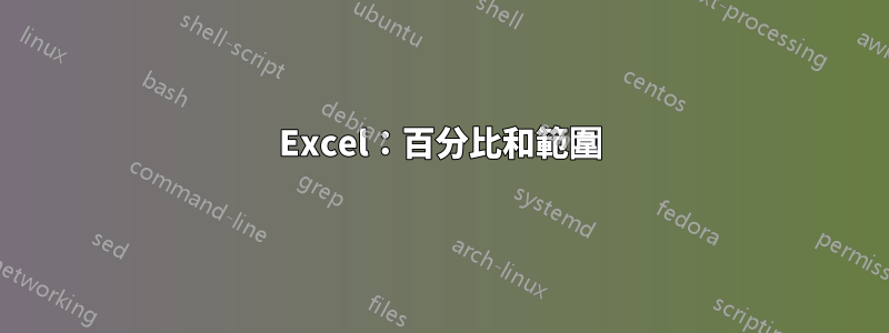 Excel：百分比和範圍