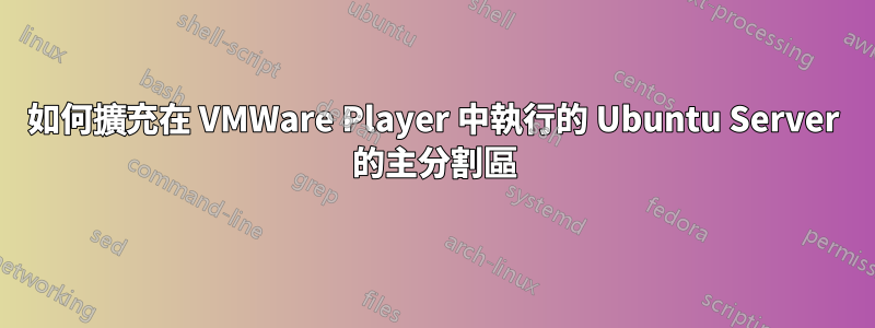 如何擴充在 VMWare Player 中執行的 Ubuntu Server 的主分割區