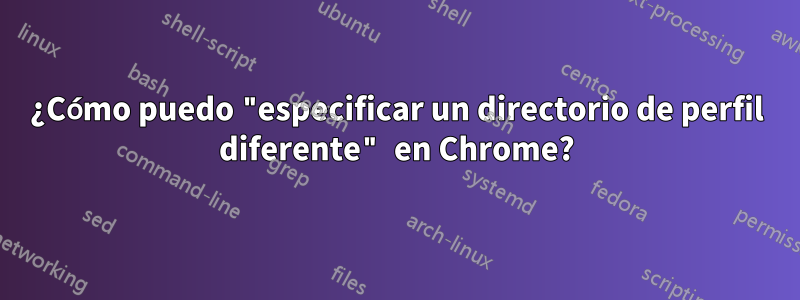 ¿Cómo puedo "especificar un directorio de perfil diferente" en Chrome?