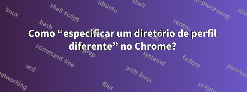 Como “especificar um diretório de perfil diferente” no Chrome?