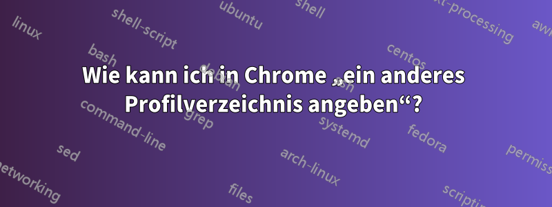 Wie kann ich in Chrome „ein anderes Profilverzeichnis angeben“?