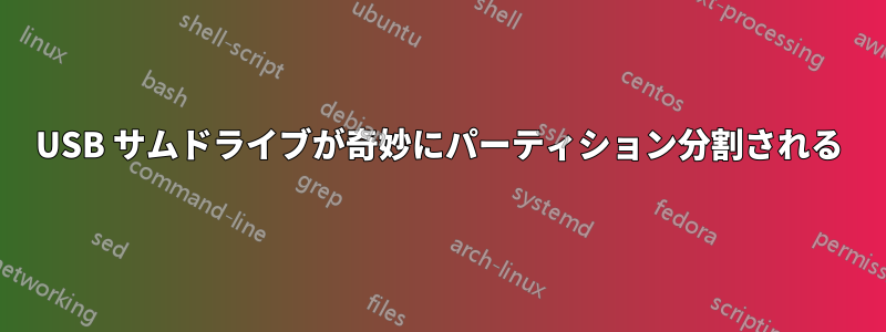 USB サムドライブが奇妙にパーティション分割される