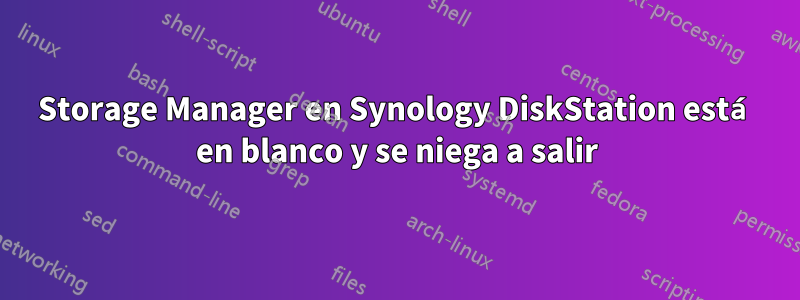 Storage Manager en Synology DiskStation está en blanco y se niega a salir