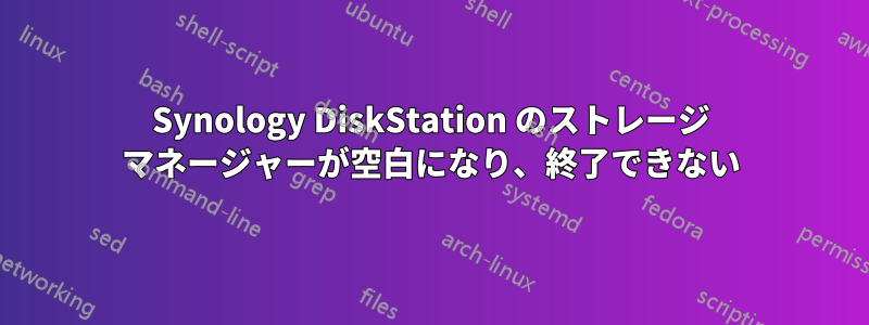 Synology DiskStation のストレージ マネージャーが空白になり、終了できない