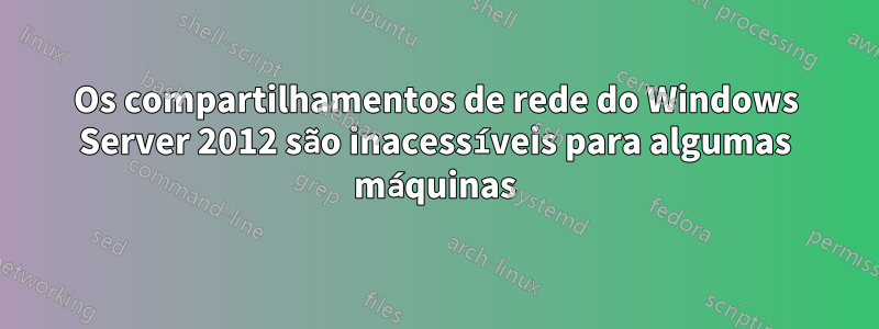 Os compartilhamentos de rede do Windows Server 2012 são inacessíveis para algumas máquinas