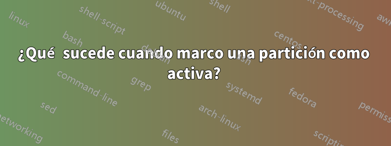 ¿Qué sucede cuando marco una partición como activa?