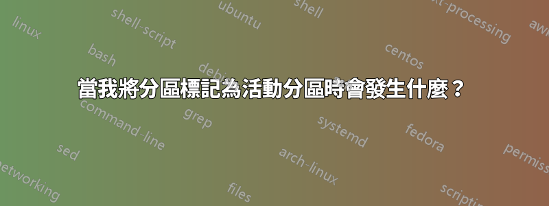 當我將分區標記為活動分區時會發生什麼？