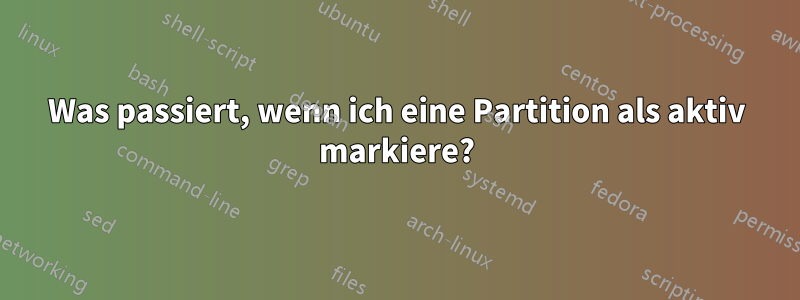 Was passiert, wenn ich eine Partition als aktiv markiere?