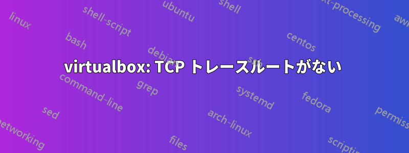 virtualbox: TCP トレースルートがない