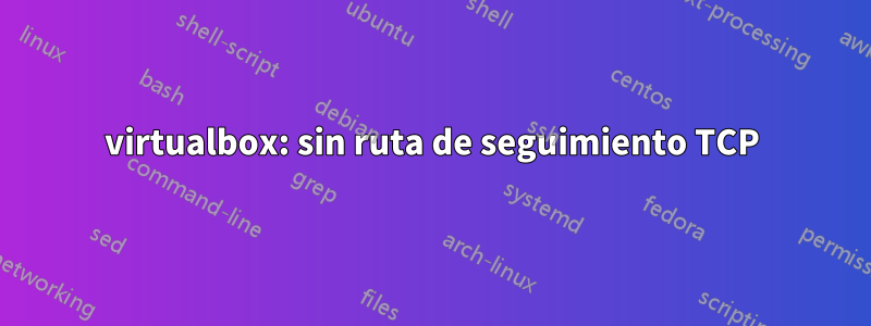 virtualbox: sin ruta de seguimiento TCP