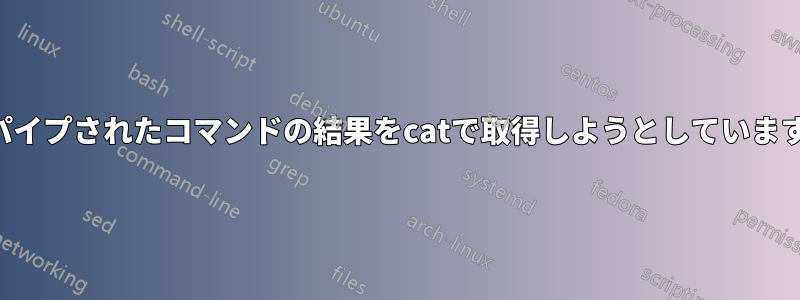 パイプされたコマンドの結果をcatで取得しようとしています