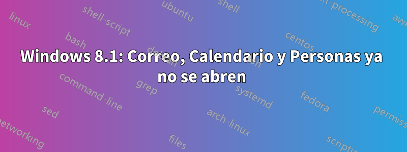 Windows 8.1: Correo, Calendario y Personas ya no se abren