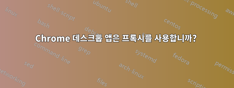 Chrome 데스크톱 앱은 프록시를 사용합니까?