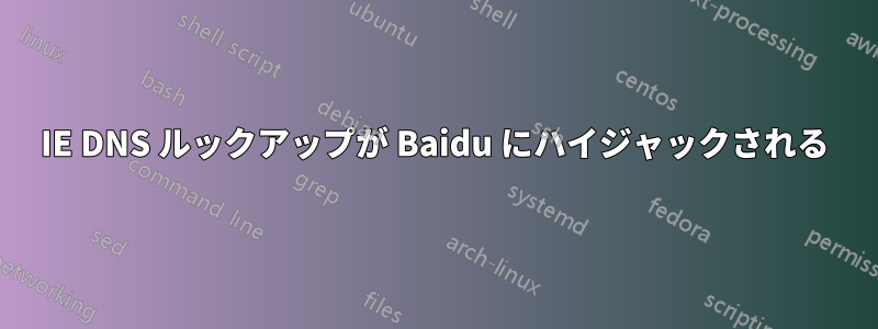 IE DNS ルックアップが Baidu にハイジャックされる