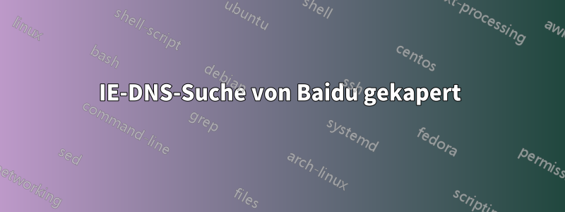 IE-DNS-Suche von Baidu gekapert