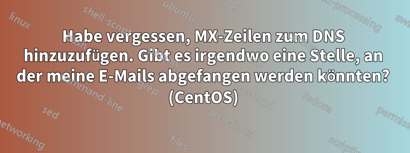 Habe vergessen, MX-Zeilen zum DNS hinzuzufügen. Gibt es irgendwo eine Stelle, an der meine E-Mails abgefangen werden könnten? (CentOS)