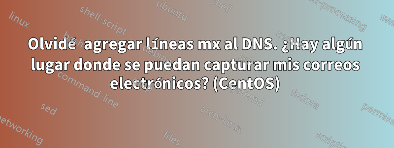 Olvidé agregar líneas mx al DNS. ¿Hay algún lugar donde se puedan capturar mis correos electrónicos? (CentOS)