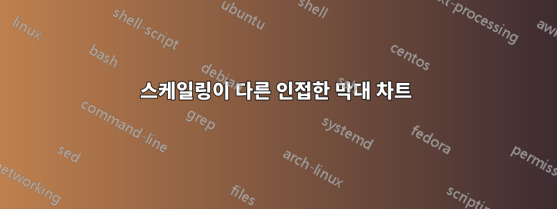 스케일링이 다른 인접한 막대 차트