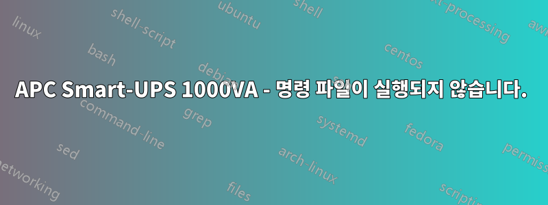 APC Smart-UPS 1000VA - 명령 파일이 실행되지 않습니다.