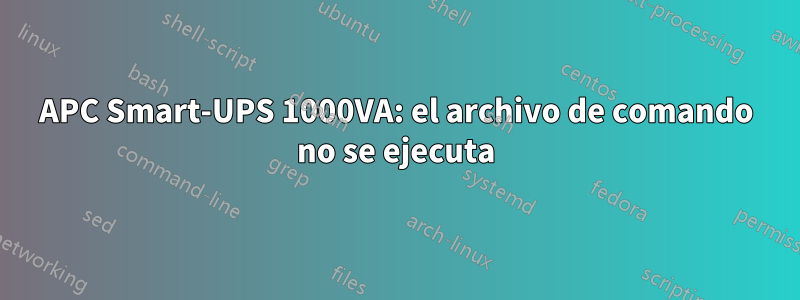 APC Smart-UPS 1000VA: el archivo de comando no se ejecuta