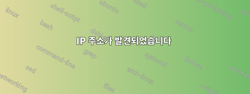 IP 주소가 발견되었습니다