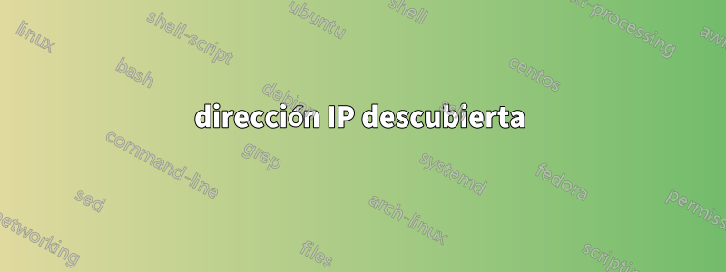 dirección IP descubierta