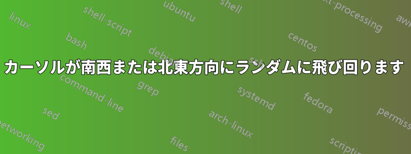 カーソルが南西または北東方向にランダムに飛び回ります