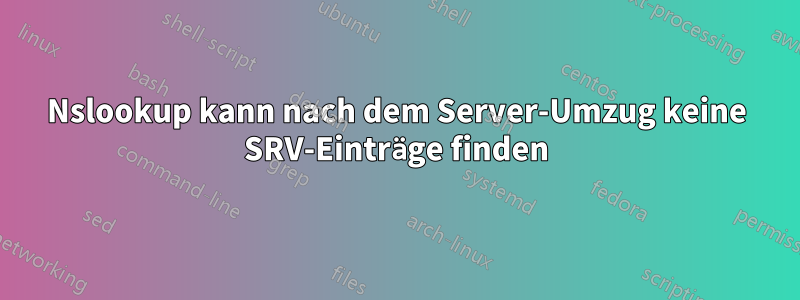 Nslookup kann nach dem Server-Umzug keine SRV-Einträge finden