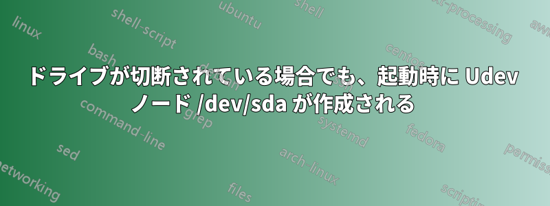 ドライブが切断されている場合でも、起動時に Udev ノード /dev/sda が作成される