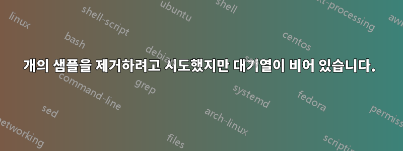 1152개의 샘플을 제거하려고 시도했지만 대기열이 비어 있습니다.