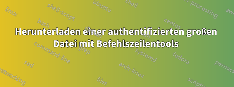 Herunterladen einer authentifizierten großen Datei mit Befehlszeilentools