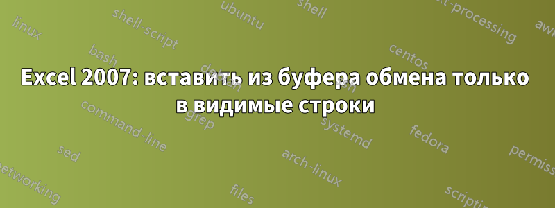 Excel 2007: вставить из буфера обмена только в видимые строки