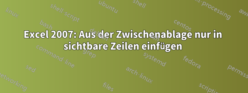 Excel 2007: Aus der Zwischenablage nur in sichtbare Zeilen einfügen