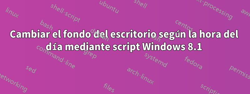 Cambiar el fondo del escritorio según la hora del día mediante script Windows 8.1