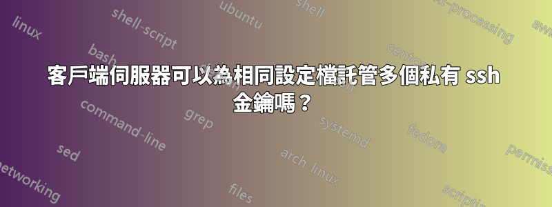 客戶端伺服器可以為相同設定檔託管多個私有 ssh 金鑰嗎？