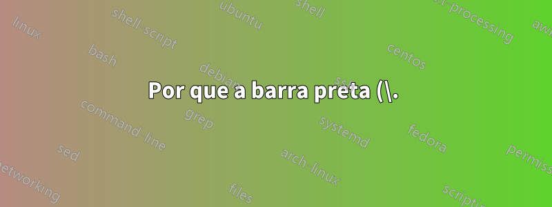 Por que a barra preta (\.) no prefixo do caminho?
