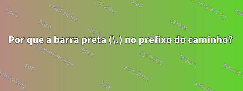 Por que a barra preta (\.) no prefixo do caminho?