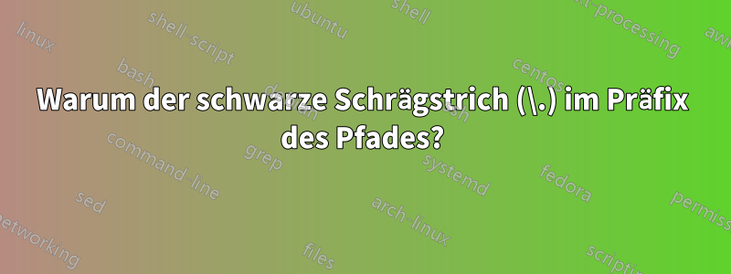 Warum der schwarze Schrägstrich (\.) im Präfix des Pfades?