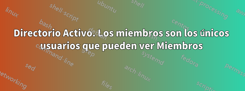 Directorio Activo. Los miembros son los únicos usuarios que pueden ver Miembros