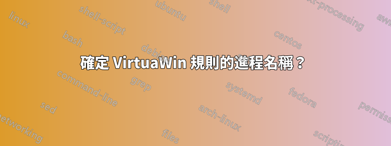 確定 VirtuaWin 規則的進程名稱？