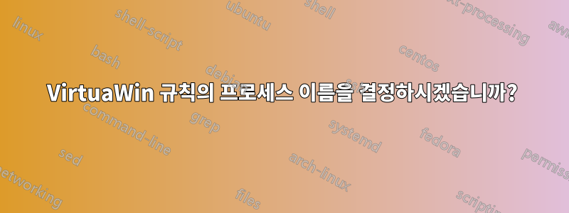 VirtuaWin 규칙의 프로세스 이름을 결정하시겠습니까?