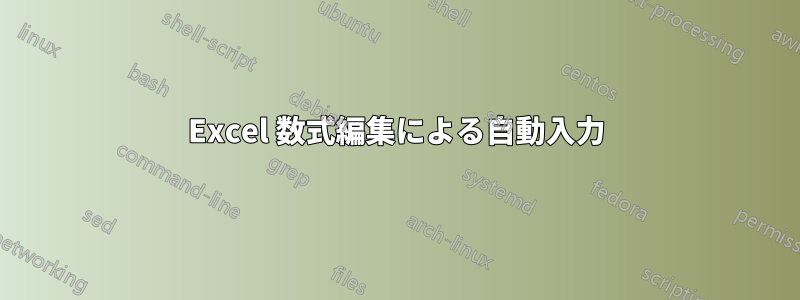 Excel 数式編集による自動入力