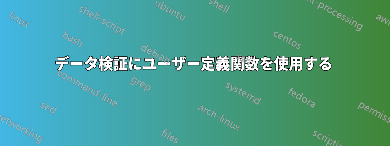 データ検証にユーザー定義関数を使用する