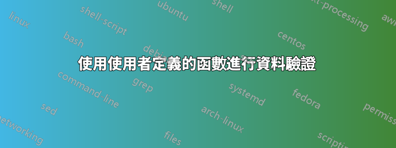 使用使用者定義的函數進行資料驗證