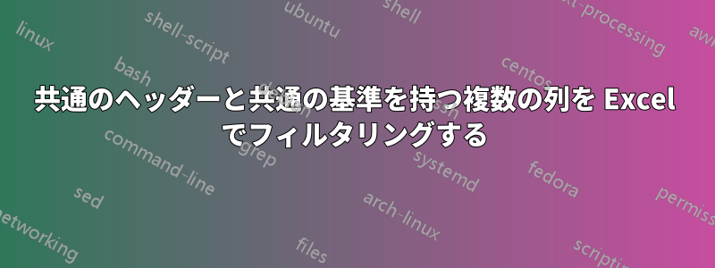 共通のヘッダーと共通の基準を持つ複数の列を Excel でフィルタリングする