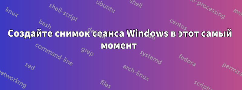 Создайте снимок сеанса Windows в этот самый момент 