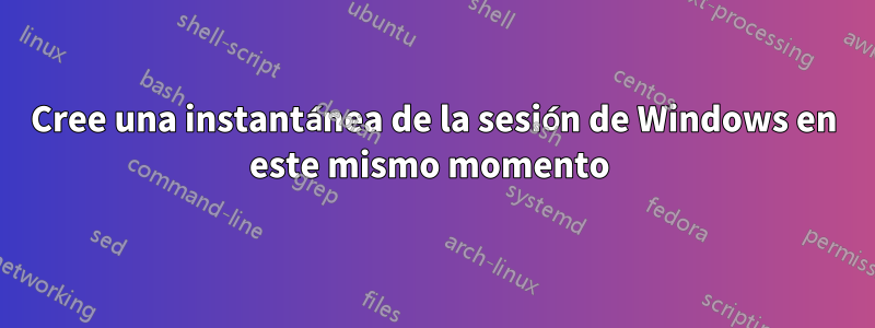 Cree una instantánea de la sesión de Windows en este mismo momento 