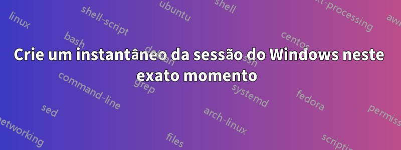 Crie um instantâneo da sessão do Windows neste exato momento 