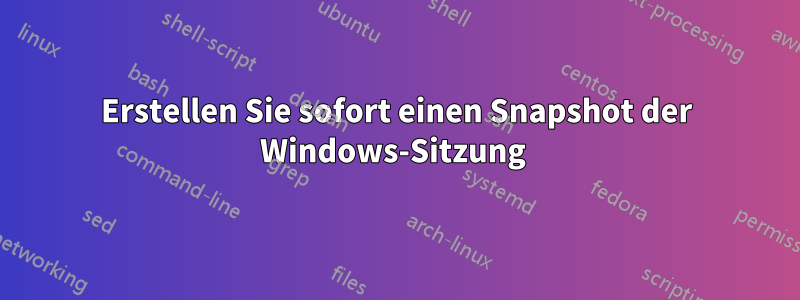 Erstellen Sie sofort einen Snapshot der Windows-Sitzung 