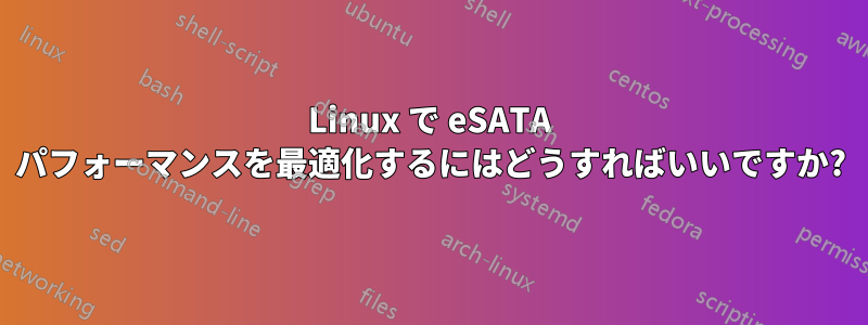 Linux で eSATA パフォーマンスを最適化するにはどうすればいいですか?